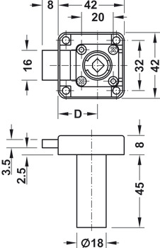 Symo3000 Ddbolt Rim Lock 25/45mm DR NP - view 2