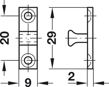 Twin Ball Catch 49mm Brass - view 2