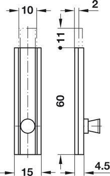 Furniture Bolt Straight 60mm SF Brs MNP - view 2