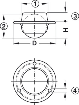 D13mm Ball Castor wo Swivel Steel CP/Galvanised - view 2