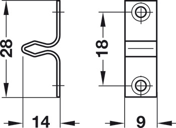 Spring Catch 32x11x15mm Steel Brass Plt - view 4