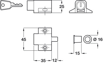 Patio Door Lock Steel Silver - view 2