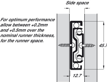 3832 FD BB Drawer Runner Full 43kg 700mm Bright Zinc Plated - view 3