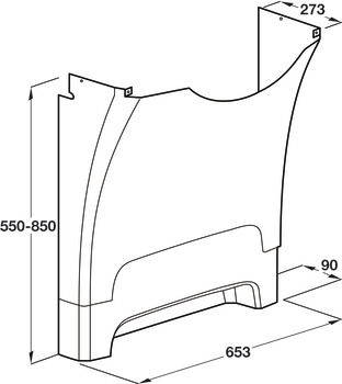 Ropox Washbasin Cover RH Basic Wht - view 2