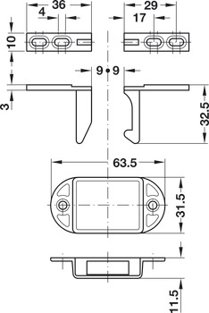 Automatic Door Catch Zinc Alloy NP - view 2