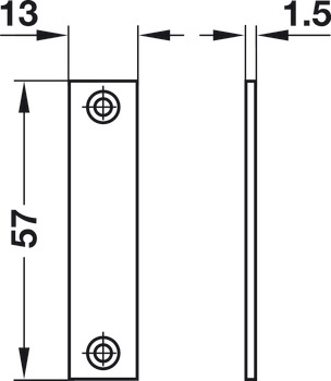 Striking Plate 57.13x1.5mm Steel NP - view 2