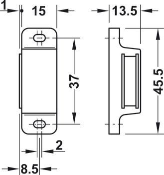 Magnetic Catch 3-4kg SF Steel/Plastic White - view 3