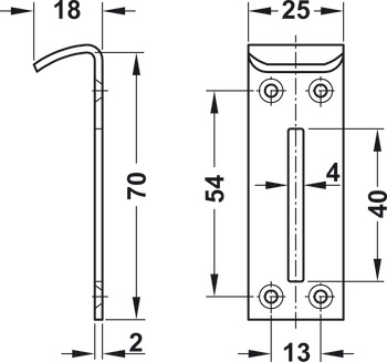 Safe Deposit Box Lock 70x25x18mm Steel Galvanised - view 3