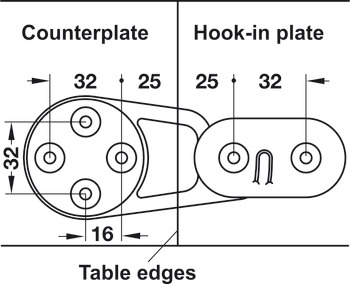 Table Connector 50kg Plastic Grey/B.Zinc Alloy - view 2