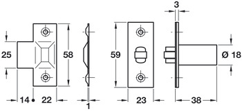 Mortice Adj Roller Catch SNP - view 2