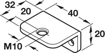 Screw On Bracket M10 L Shape Galvanised Steel - view 2