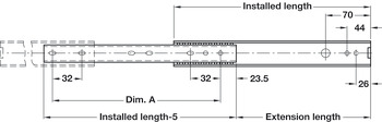 2726 BB Drawer Runner 2-Way Sgl 15kg 400mm Bright Zinc Plated - view 2