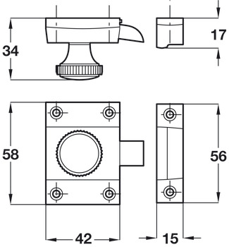 Window/Door Catch for Shutters Brass PC - view 2