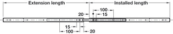 2431 BB Side Drawer Runner Sgl 18kg 400mm Bright Zinc Plated - view 3