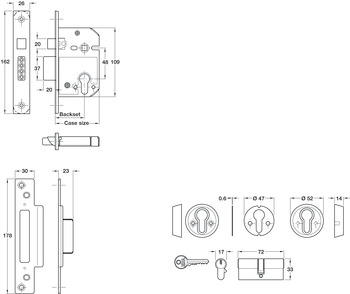 Secure Mortice Cyl Sashlock 56/79mm SSS - view 2