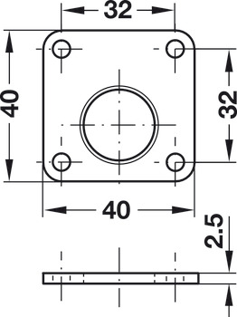 Spacer Plate 2.5mm Lt.Grey for Rim Lock - view 2