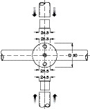 PBA Cub/Gls 316L Cross Connector SSS - view 2