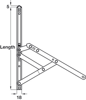 Friction Hinge Std Top Hung 203mm 430 Stainless Steel - view 2