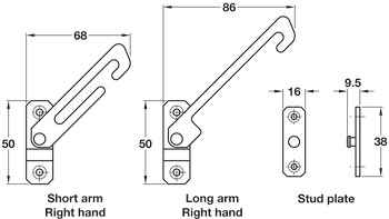 Concealed Restrictor RH Short Arm Self - view 2