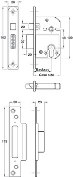Mortice Sashlock Case Only 56/79mm SSS - view 2