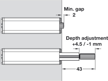 Push Catch Depth Adj Fit Steel/Plastic - view 3
