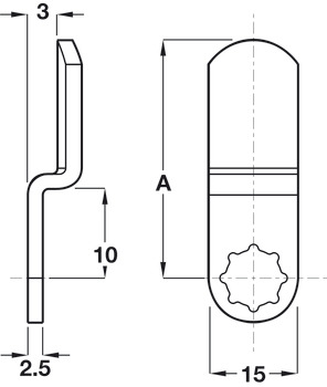 Padlockable Cam Lock-Cam Cranked 50mm Steel - view 2