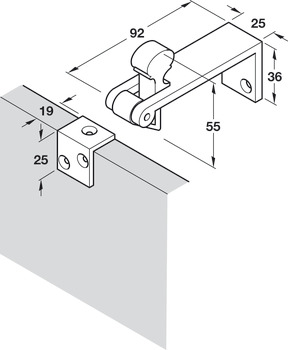 Counterflap Catch 92mm Brass SC - view 2