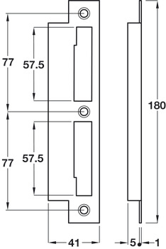 Narrow Mortice Sashlock Strike Plate SSS - view 2