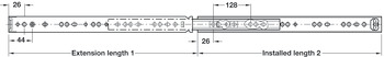 2642 BB Side Drawer Runner Full 45kg 450mm Bright Zinc Plated - view 3
