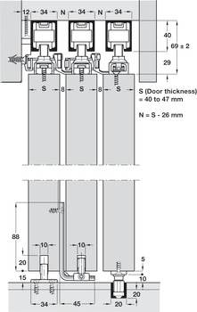 Hawa Telescopic 80/3 Fitting Set - view 5