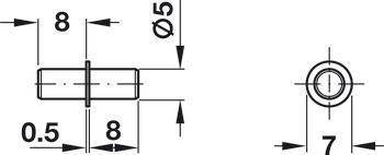 Shelf Support D5mm Collar Plug Steel Glv - view 2