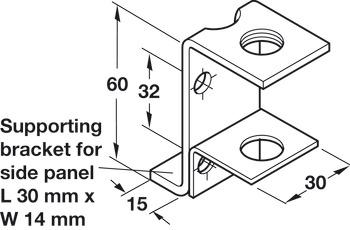 Screw-On Bracket M10 SF 130kg Steel Glv - view 2