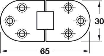Self Supp.Fold Table Hinge Rectangle Brs PNP - view 4