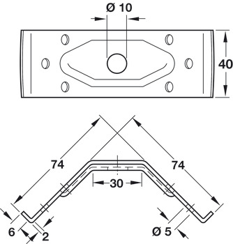 Corner Brace for Tables 40mm Steel Glv - view 3