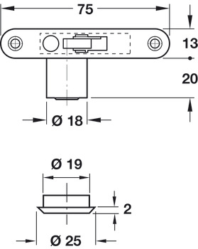 Mortice Lock Cylinder D18mm MNP H1 - view 2