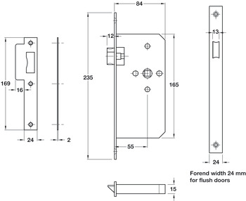 Startec DIN Mort Latch 55/84mm Sqr SSS - view 4