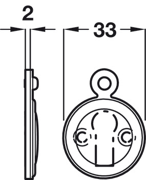 Escutcheon D33mm w Cover Std KW Brass Polished Brass - view 2