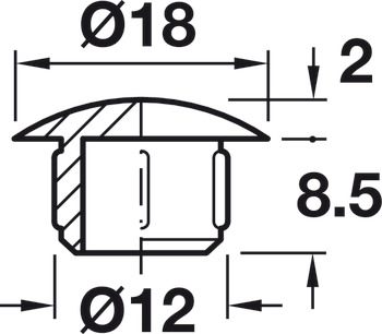 Cover Caps D12mm Blind Phillips Plastic 9010 Fawn - view 3