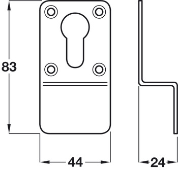 Cyl Pull 83x44x24mm Euro Profile 316 SSS - view 2