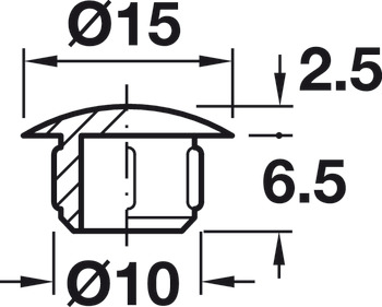 Cover Caps D10mm Blind Phillips Plastic Black 9005 - view 2