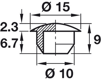 Cover Caps D10mm Blind Phillips Plastic Fawn 8007 - view 3
