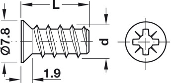 Varianta Screw Ful Countersunk PZ2 D5.0x13.5mm SNP - view 2