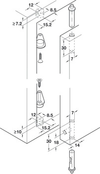 Pivot Hinge wo Stop Plastic White - view 2