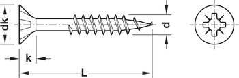 Spax Screw Prt Countersunk PZ2 D5.0x100/60mm Yellow Zinc - view 2