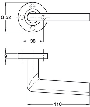 San Lorenzo Lever Hdls D52x110mm Zinc Alloy PC - view 2