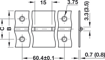 Piano Hinge Straight 40x0.8x3500mm Steel BP - view 2