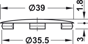 Maxifix Cover Caps D39mm Plastic Fawn 8007 - view 3