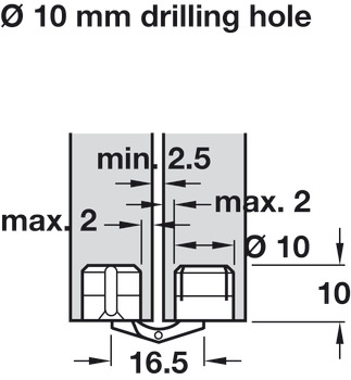 Zysa Hinge 180D Drilling D10mm M.Brass - view 3