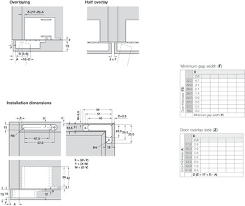Tiomos H AL Hidden Hinge Set Zinc Alloy NP - view 3