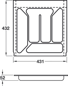Cutlery Ins 431x432mm Plastic Crm-Wht 9001 - view 2